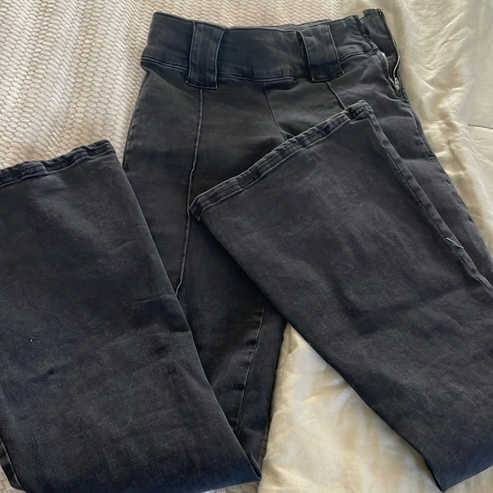 Black flare stretch jeans